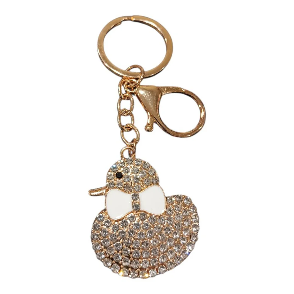 Duck your Favorite Valentine! Cute Diamond Ducky Keychain Purse Backpack Charm!